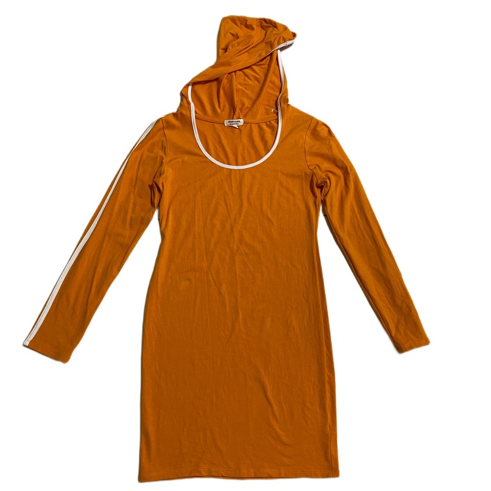 Heart And Hips Long Sleeve Dress Hoodie ORANGE Size L - Picture 2 of 7